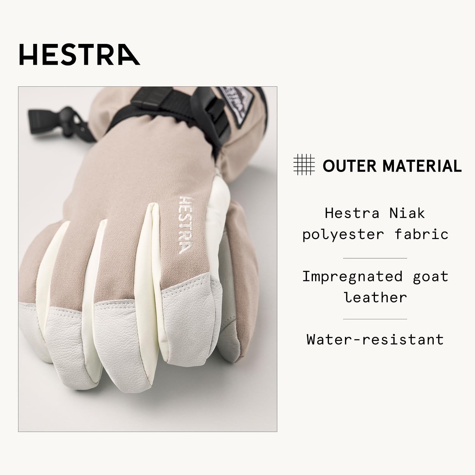 Hestra Powder Gauntlet 3-Finger Gloves – Insulated Leather Winter